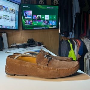 $675 Giorgio Armani loafers brown suede
